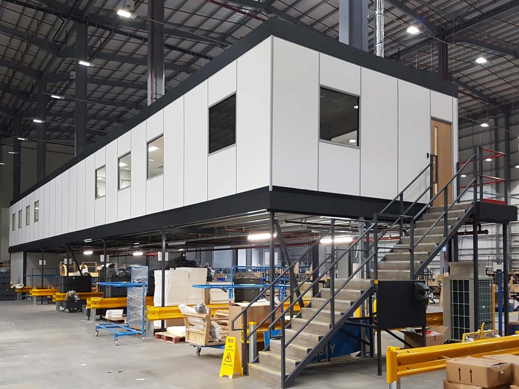 Sandwich panel mezzanine office